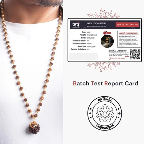 Gold Plated Shree Om Rudraksha Mala