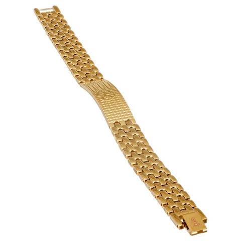 Gold Plated Sacred Grid Om Bracelet