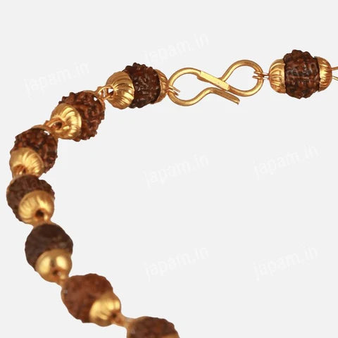 Gold Plated Shree Om Rudraksha Mala