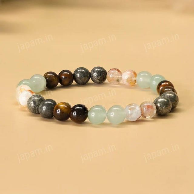 Money Magnet Fusion Band - Pyrite, Tiger Eye, Citrine & Aventurine Beads
