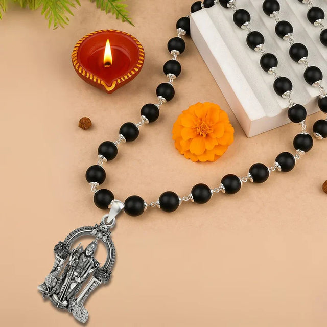 Certified Karungali Mala with Lord Murugan Pendant | Protection,Health and Success