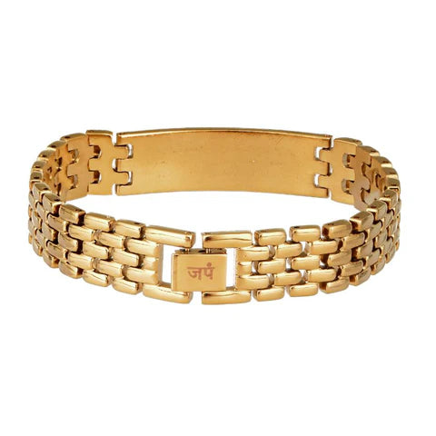 Gold Plated Sacred Grid Om Bracelet