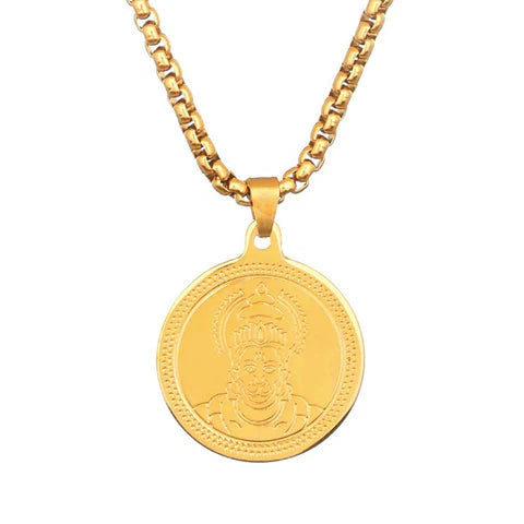 24K Gold Plated Hanuman Ji Coin Necklace