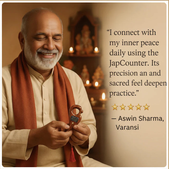 DivineDrishti™ Ram Mandir Blessed Tulsi Jap Counter