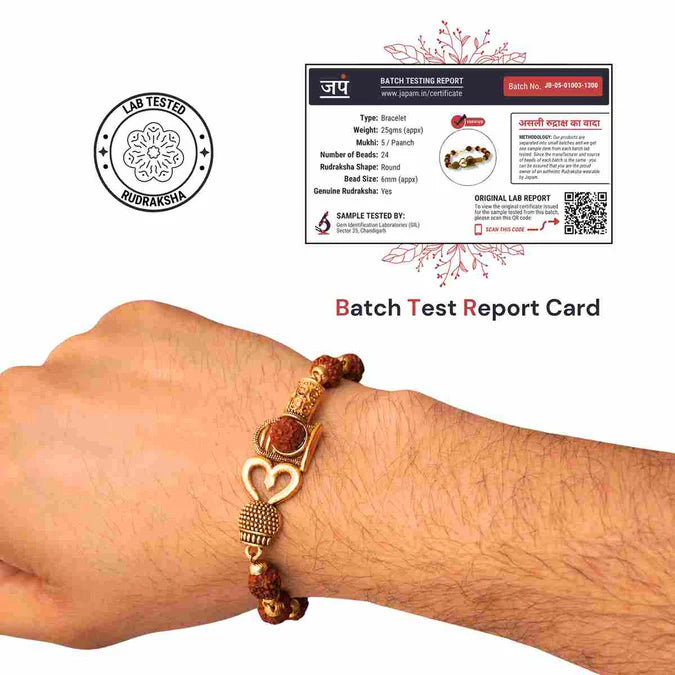 Gold Plated Om Rudraksha Bracelet For Men